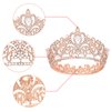 YARIEW Small Rose Gold Crystal Crown for Little Girls Flower Bouquets Accessories Rhinestones Wedding Cake Topper Birthday Crown for Kids Cake Decorations Bridal Costume Hair Accessories Gifts