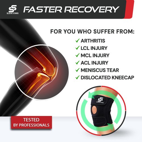 Sleeve Stars Knee Brace & Knee Support for Men & Women, Knee Compression Sleeve for Knee Pain, Protection Wrap for Working Out (XL-3XL)