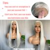 SOKU 13x4 Synthetic Lace Front Wigs Light Grey Long Straight Wigs with Baby Hair 32 Inch Free Part Lace Front Wigs Pre Plucked Heat Resistant Fiber Hair for Fashion Women