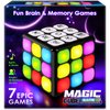 SUPER JOY Electronic Handheld Game - 7 Funny Brain & Memory Game Cube, Cool Toy Sensory Games for Boys & Girls - Christmas/Birthday Gifts for 6-12+ Years Old Children