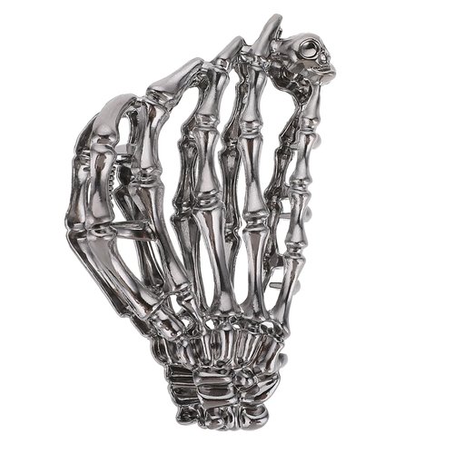 Skeleton Hand Metal Hair Claw Clips Gothic Hair Barrette Skull Hands Hair Jaw Clamps Fashion Funny Decorations Halloween Cosplay Hair Styling Accessories for Women Girls Thick and Thin Hair (Black)