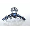 Generic Medium silver metal heart crystal hair claw clip bridal clip medium/fine hair (Primary color: Blue), 1 Count (Pack of 1)