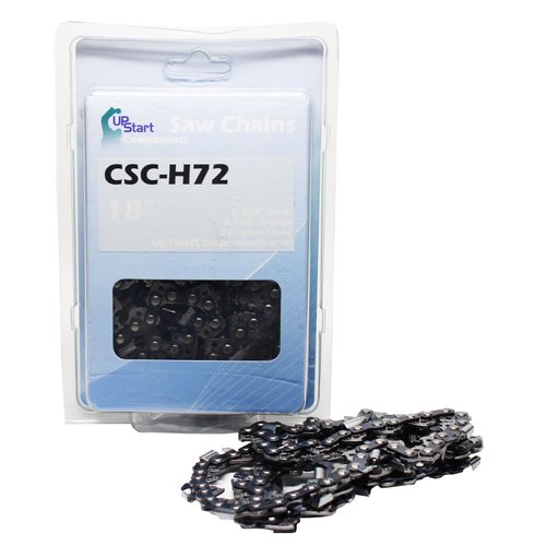 UpStart Components 2-Pack 18" Semi Chisel Saw Chain for JD CS56 Chainsaws - (18 inch, 0.325" Pitch, 0.050" Gauge, 72 Drive Links, CSC-H72)