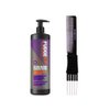 yper Fudge Clean Blonde Damage Rewind Violet Toning Shampoo (33.8 oz) with Teasing Comb Pack of 1