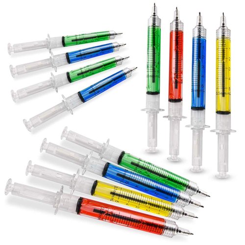 ArtCreativity Syringe Pens for Kids - Bulk Pack of 60 - Retractable Fun Assorted Color Pens for Nurse Party Favors, Goodie Bag Fillers, Cool Nursing Student School Supplies - for Boys and Girls