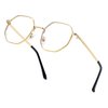 JOVAKIT Polygon Blue Light Blocking Glasses for Women Men Vintage Octagon Square Non-prescription Metal Eyeglasses (Gold)
