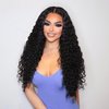 Quick Wig Curly Lace Front Wigs Long Loose Deep Wigs HD Lace Black Synthetic Curly Wig Middle Part Deep Wave Wig for Women Crimps Curls Wigs for Daily Party Use