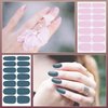 DANNEASY 24 Sheets Light Color Nail Polish Stickers Full Nail Wraps for Women Young Girl Self Adhesive Nail Polish Strips Gel Fingernail Sticker Nails with Nail File, Cuticle Stick