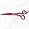 Saki Red Hair Cutting Scissors - 6" Inch Red Hair Shears - Red Titanium Finish - Professional Use - 440C Japanese Steel