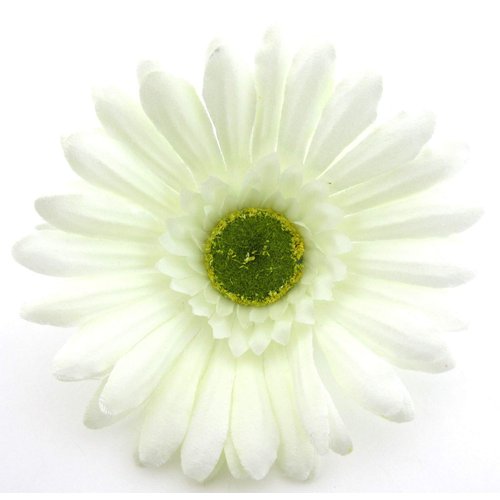 4 inch Cream White Gerbera Daisy Silk Flower Hair Clip