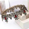 S SNUOY Baroque Crowns for Women Vintage Queen Crowns Full Round Metal Crown Costume Tiara Jeweled-Black