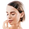 48 Pieces No Slip Metal Hair Clips Hairpin Open Center Metal Barrettes 2.36 x 0.39 Inch Snap Button Hairpin for Women Girls, Gold Silver Black and Coffee