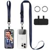 Zafolia Cell Phone Lanyard, Universal Crossbody Lanyards Adjustable Shoulder Neck Strap with Wrist Lanyard, 2 Key Rings, 12 Phone Tether Pads Compatible Most Smartphones