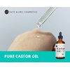 Kate Blanc Cosmetics Organic Castor Oil (4oz). 100% Pure, Cold Pressed, Hexane Free in a Glass Bottle. Stimulate Growth for Eyelashes, Eyebrows, Hair. Skin Moisturizer & Oil Cleanse with Starter Kit