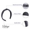 Motique Accessories 1.5 Inch Velvet Braid Headband Women and Girls Hair Band (Grey)