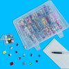 Bead Organizer Box, 30Pcs Small Clear Plastic Bead Storage Containers, 1 Craft Storage Box with Hinged Lid, 1 Sheet Label Sticker, Mini Storage Box for Jewelry Making Beading Crafts Screws Small Parts