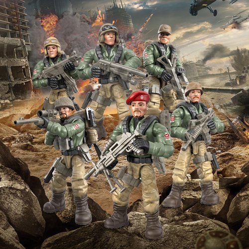 MEIEST 6 PCS Mini Soldier Military Action Figures, Army Model Building Block Toys with Multiple Military Weapons Accessories,Party Favors Set for Kids (Wolf Attack Team)