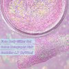 Holographic Body Glitter Gel for Body, Face, Hair, Lip, Nail, Eyeshadow, Color Changing Long Lasting Sparkle Shiny Face Glitter Gel for Festivals and Parties Rave, 50ml (Pink Chameleon)