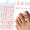 Lifextol 240pc Press on Toenails for Women Toe Press on Nails French Tip Toe Nail Press ons with Adhesive Tabs, Glue on Fake Toe Nail Tips False Acrylic Toenails Press ons Artifitial Fake Toenails