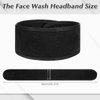 obeoby 4 Pack Spa Facial Headbands for Women, Black Face Wash Headband Adjustable Make Up Wrap Head for Washing Face Shower Yoga
