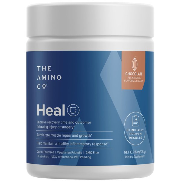 The Amino CO - Heal - Post Workout Recovery Powder with Pure EAA Amino Acids - Muscle Builder for Men and Women with Creatine Monohydrate and Rich Chocolate Flavor-13.23oz