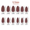 Red Press on Nails， Handmade Series Medium Almond nails Glitter False Nail Shape Galaxy False Nail Set Stick Gel Nail Kit Reusable Full Set of 24pcs (Dazzling Glitter Red)