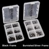 THKFISH Fishing Rod Guides Fishing Rod Repair Kit Baitcasting/Spinning Rod Guides Ceramics Stainless Steel Carbon Guide Repair Black- Frame 60pcs