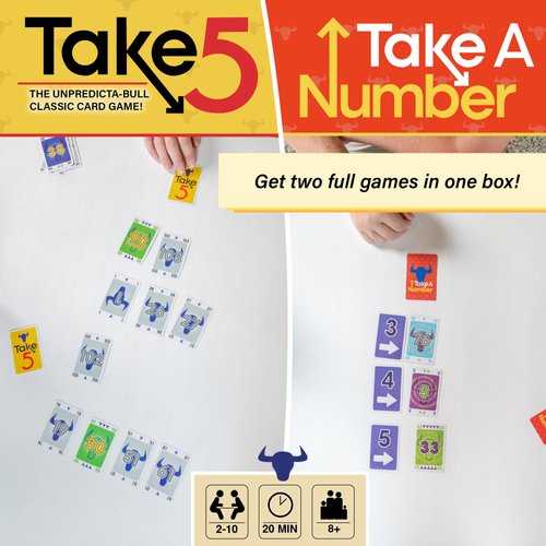 AMIGO Games Take 5 & Take a Number – Two Complete Games in One – Take 5 is The Classic 6 Nimmt! & Take a Number is Also Known as X Nimmt! – Classic Card Games for Kids & Adults Ages 8 & Older