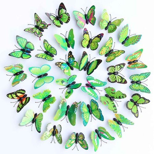 Bartosi Butterfly Hair Clips Green Butterfly Hair Barrettes Butterflies Hairpin Cute Decorative Bobby Pins Hair Accessories for Women and Girls (20 Pack)
