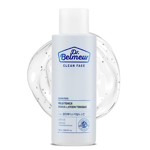 Dr. Belmeur Clean Face (Mild Toner, 4.9fl oz) - Soothing & Refreshing Toner for Sensitive Skin. Korean Skin Care by LG Beauty. Panthenol, Mint, Sage, Phytosphingosine.
