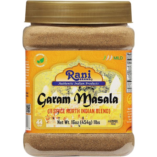 Rani Garam Masala Indian 11-Spice Blend 16oz (1lb) 454g PET Jar ~ All Natural, Salt-Free | Vegan | No Colors | Gluten Friendly | NON-GMO | Kosher | Indian Origin
