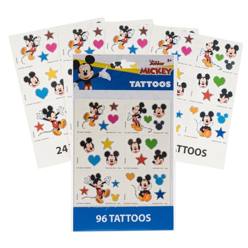 Show-Offs Mickey Temporary Tattoos - 96 Count, Small, Blue