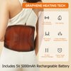 Graphene Cordless Heating Pad with Massager, Far Infrared Battery Powered Massager for Lower Back Pain with 3 Heat Levels & 3 Massage Modes