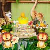 Giant Lion Foil Balloons Jungle Safari Animal Birthday Party Decorations Mylar Balloon For Boy Kids Wild One Theme Birthday Party Decor Baby Shower Zoo