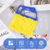 Blue Handheld Mini Blinds Cleaner Shutters, Curtain Brush Dust Remover Orange with 7 Removable Microfiber Sleeves, Air Conditioning Home Gadgets, Car Vents, Fan Shutters (Blue, with 7 blades)
