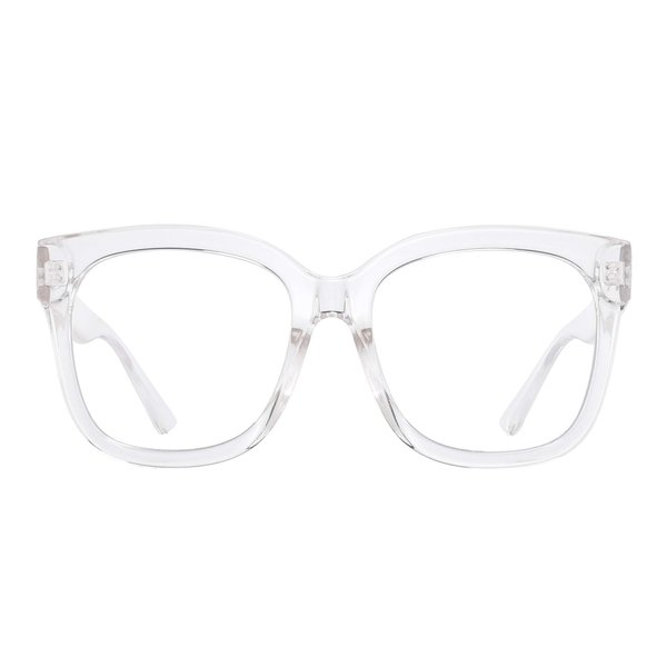 JIM HALO Oversized Blue Light Glasses for Women Square Chunky Bluelight Computer Glasses Reduce Eye Strain Clear