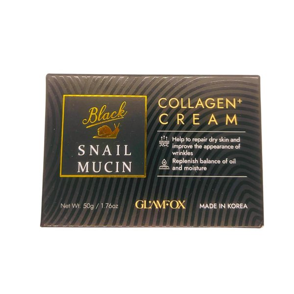 Glamfox Black Snail Mucin Collagen Cream 1.76oz