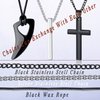 MAIBAOTA 8 Pcs Necklace for Men, Mens Necklaces Jewelry Set, Black and Silver Stainless Steel Necklace, Cross Pendant Necklace, 16-24 inches Chain