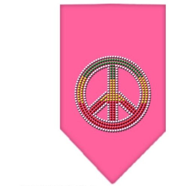 Mirage Pet Products Rasta Peace Rhinestone Bandana, Small, Bright Pink