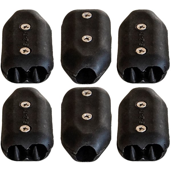 E-Z -TY 1/2 Inch (12/13 mm) Reusable Rope Clamps Black- SIX (6) PACK