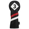 Majek Retro Golf Headcovers Black Red and White Vintage Leather Style 1 3 5 Driver and Fairway Head Covers Fits 460cc Drivers Classic Look