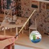 Miniature Fishing Rod 1Set of Miniature Fish Rod Fishing Net Mini House Fishing Rod Models for 1:12 Dollhouse Garden Beach Pond Accessories（Green） Dollhouse Min Fishing Pole