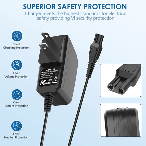 Charger Cord Fit for Philips Norelco HQ8505 Norelco 7000 5000 3000 Series mg5750 mg7790 Electric Shaver Adapter Power Supply Charging Cord (15v Charger)