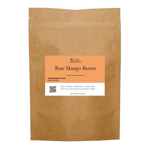 Kyabo Organic 100% Pure Mango Butter, Raw, Organic, & Unrefined, Chemical-Free, Natural Skin Moisturizer, Great for DIY Body Butters, Soaps, & Lotions (1 lb)