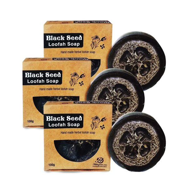 HERBOGANIC Black Seed Loofah Soap| Bath Loofah for Body | Natural Way to Exfoliate Skin…