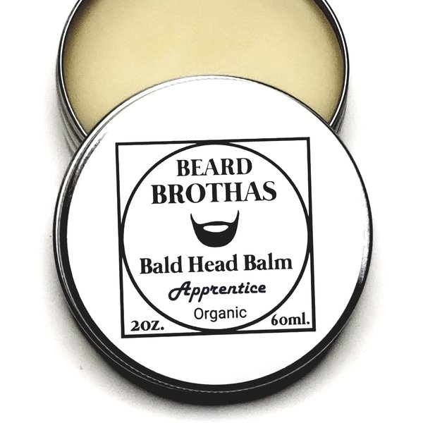 Bald Head Balm Moisturizer. Post Shave Polish for Bald Heads. Bald Scalp Wax Treatment Soothes Scalp Providing Lasting Softness Shine & Protection. Apprentice Scent.