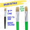 U.S. Art Supply 10-Piece Large Flat Children's Chubby Hog Bristle Tempera Paint Brush Set - Fun Kid's Party, School, Student, Class Craft Painting - Beginners Starter Artist Painting Brush Kit