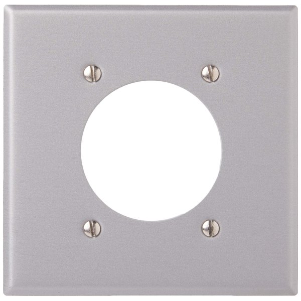 Leviton 4934 2-Gang Flush Mount 2.15 Inch Dia. Device Receptacle Wallplate, Standard Size, Steel, Device Mount, Painted Metal