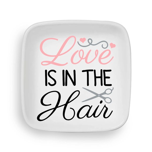 Crazy Paisley Designs - Love is in the Hair Custom Ring Dish (4"x4"x1.5" in.)