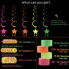 530feet UV Paper Neon Garland Neon Streamers Glow in The Dark Glow Party Supplies and Decorations Glow in The Dark Streamers Blacklight Reactive Fluorescent Black Light Neon Party Supply for Birthday